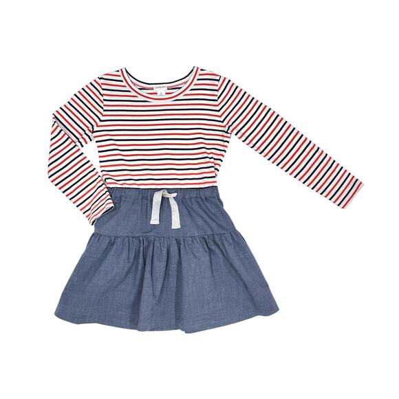 Crewcuts Girls Striped Chambray Dress - Picture 1 of 3